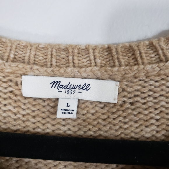 MADEWELL merino wool alpaca blend geometric fringe sweater - Picture 5 of 8